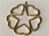 Hearts Hidden Pentacle pendant  3d printed Hidden Pentacle Hearts pendant in natural (unpolished) brass.