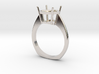 simple solitaire ring with one gemstone  3d printed 