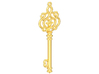 Decorative key pendant with one gemstone  3d printed 