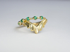 Willow Crown Contour Ring 3d printed Matched with green emerald cluster band