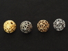 torus_pearl_type4_normal 3d printed Polished Gold Steel is thick, Polished Nickel Steel is normal, Natural Bronze is thin and Rhodium Plated Brass is ultrathin.