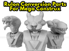 Dino-Riders Rulons (Mega-Construx) 3d printed Render of Heads with torsos