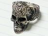 "Su Cráneo de las Flores" Skull ring 3d printed Antiqued Polished Silver