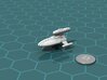 Reticulan Light Cruiser 3d printed Render of the model, with a virtual quarter for scale.