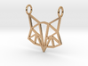 GG3D-019 3d printed Geometric origami fox head pendant