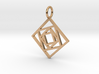 GG3D-025 3d printed Geometric origami rose flower pendant