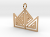 GG3D-029 3d printed Geometric origami crown pendant