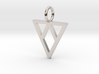 GG3D-034 3d printed Geometric origami inverted triangle pendant