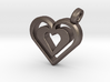 Enjoined Hearts Pendant 3d printed 