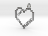 Gold heart pendant geek video game jewelry pixl by 3d printed 