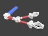 Moebius EVA Pod Arms, Version 2B 3d printed Red: metal tube/rod components, NOT included with this set. Blue: included with sets 2A and 2C. White: Included with sets 2A, 2B, and 2C