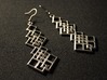 Ensara Earrings 3d printed Product shown was printed in Rhodium Plated Brass.