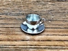 coffee cup or tea cup charm 3d printed single silver cup
