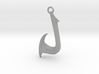 Cosplay Charm - Fish Hook (curved with hoop) 3d printed 