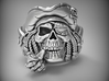 "Blue Beard" Pirate skull ring   3d printed 