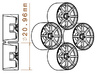 1/24 - 18'' Blitz BRW P08 - model wheel (female) 3d printed 