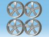 1/24 - 20'' MAK Chrono - model car wheels (female) 3d printed 