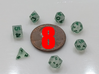 8x Tiny Polyhedral Dice Set, V4 (1.25x Scale) 3d printed WARNING: these dice are 1.25x the size of the pictured dice! Sanded and painted (v1 shown)