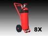Wheeled fire extinguisher - 1:160 - 8X 3d printed 