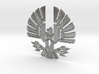 'Mockingjay' Panem Sigil Pendant for neclace 3d printed Raw Silver