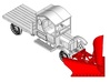 HOn3 Model TT Railtruck Flatbed Body A 3d printed Shown with Snow Plow mounted