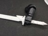 Action Figure Powersword 3d printed Printed in White Natural Versatile Plastic, shown with the arm of 1:12 scale action figure