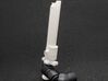 Action Figure Chainsword - Left Handed 3d printed Printed in White Natural Versatile Plastic, held by the hand of a 1:12 scale action figure arm
