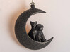 Cat and Dog Moon Pendant 3d printed 