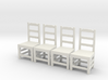 Set of 4 1:48 Simple Dining Chairs 3d printed 