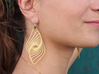 Swirl Rhombus Earrings 3d printed Swirl Rhombus Earrings - Polished Gold Steel