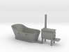 S Scale Copper Bathtub and Iron Stove 3d printed This is render not a picture