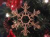 Colin metal snowflake ornament 3d printed 14k gold plated brass