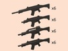 1/35 G36K,KE,KV,C assault rifles 3d printed 