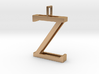 letter Z monogram pendant 3d printed Polished Bronze