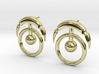 Scabbard Moon 3d printed Pair of 18k Gold Plated Brass Earrings