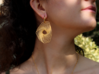 Swirl Earrings 3d printed Swirl Earrings - Polished Gold Steel 