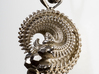 Kleinian Wave Fractal - Solid 3d printed photo of pendant in natural silver (side)