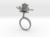 Ring with one large flower of the Choisya 3d printed 
