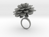 Ring with one large flower of the  Dhalia 3d printed 