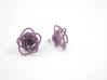 Sprouted Spirals Earrings (Studs) 3d printed Custom Dyed Color (Wisteria)