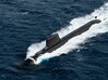 Nameplate Rubis 3d printed Barracuda-class nuclear-powered attack submarine.
