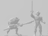 Bullywug Warrior Spear miniature model fantasy dnd 3d printed 