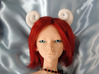 Bjd Ram Horns: side Magnet SD size 3d printed Horns show on a SD sized doll head