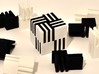 Cube Puzzle, 4 black pieces only 3d printed Four black pieces of puzzle shown