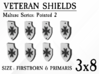 24X Veteran shields. Black Templar, Point 2 3d printed 