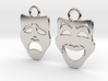 Comedy and Tragedy Earrings 3d printed 