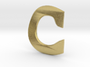 Distorted letter C no rings 3d printed 