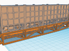 1/87th Hydraulic Fracturing Sand cradle trailer 3d printed Shown with Sandbox containers