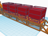 1/87th Hydraulic Fracturing Sand cradle trailer 3d printed Shown with Prop-x containers