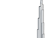 1:5000 Miniature Burj Khalifa Tower - Dubai 3d printed 